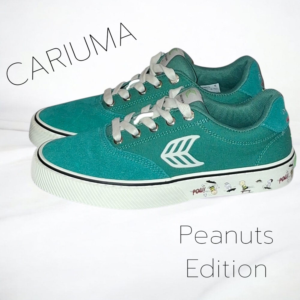 Cariuma Peanuts Naioca Limited Edition Sneakers Green Ivory